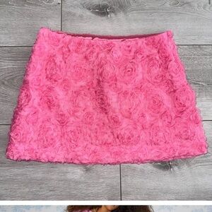 Urban Outfitters Floral Textured Pink Mini Skirt